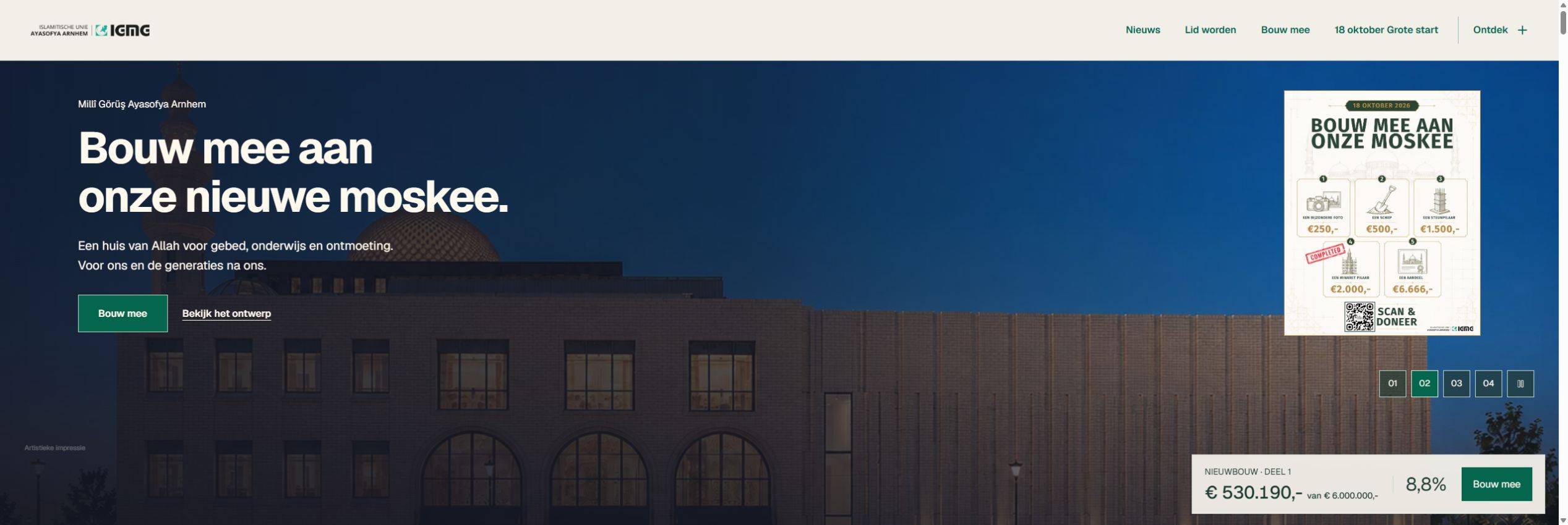 Homepage of the Arnhem Ayasofya community website